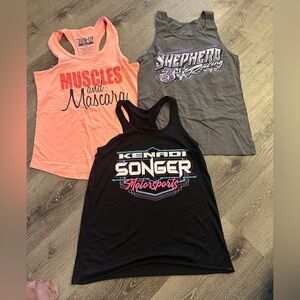 Motor sports tank tops